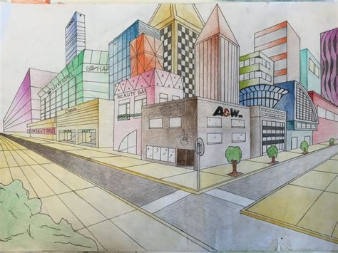 Two Point Perspective Drawing Of A Building ~ Perspective Street Point ...