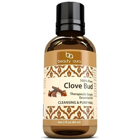 Beauty Aura Clove Essential Oil - 2 fl oz (60 ml) - Pure Therapeutic ...