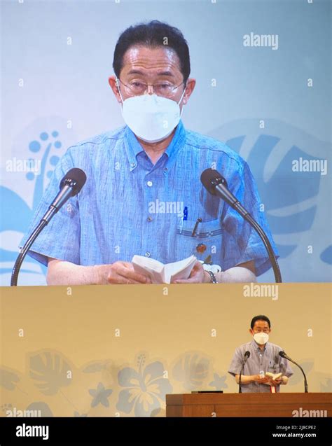 Japan's Prime Minister Fumio Kishida delivers a speech during the ...