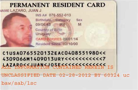 Juan Lazaro's Permanent Resident Card Photo 1