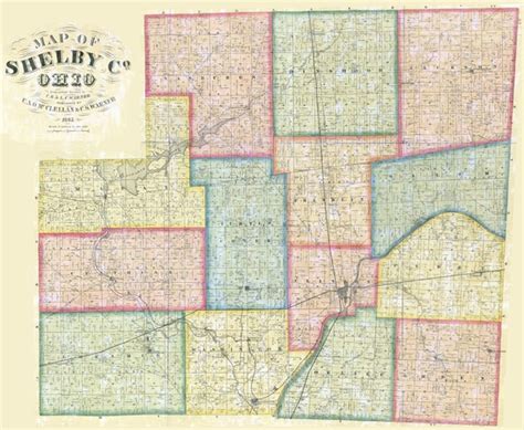 1865 Farm Line Map of Shelby County Ohio | Etsy