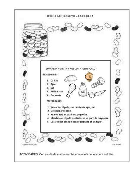 La Receta Texto Instructivo | PDF