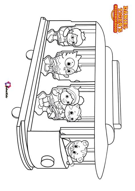 Daniel Tiger Trolley Coloring Page Coloring Pages