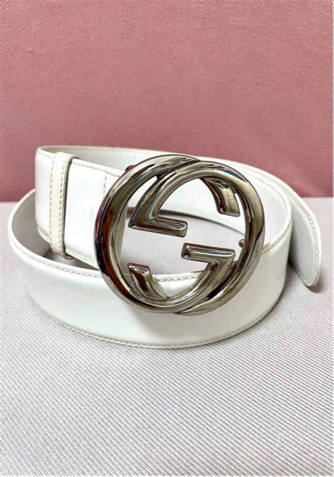 Gucci Belt sliver white 75/30, Men's Fashion, Watches & Accessories ...