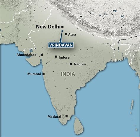 Vrindavan On Political Map Of India