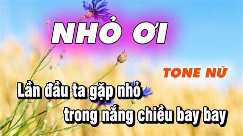 Karaoke Nhỏ Ơi Tone Nữ - Nhạc Trẻ 8x 9x Beat Chuẩn - YouTube