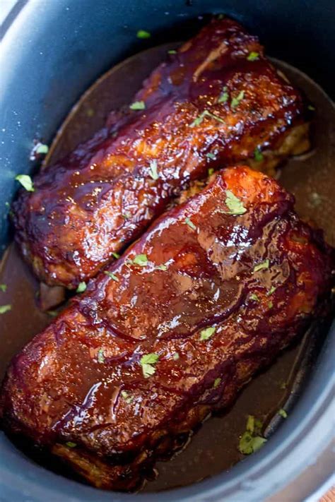 Slow Cooker Barbecue Ribs (Crockpot Ribs) - Dinner, then Dessert