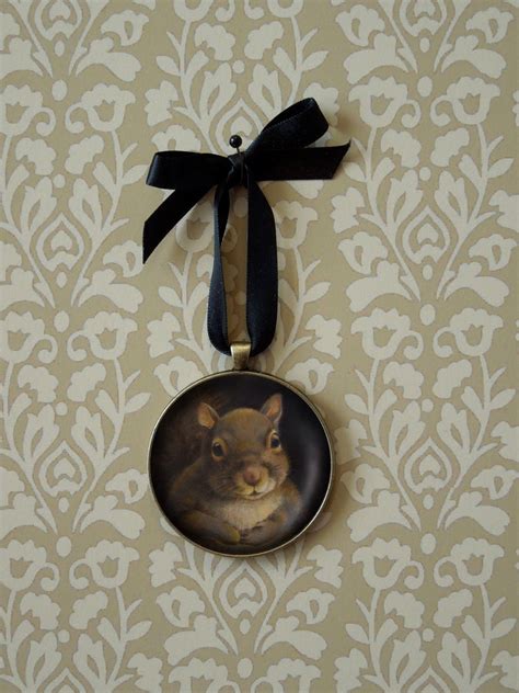 Squirrel Ornament Squirrel Portrait Miniature Christmas