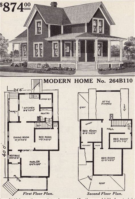 1900s Farmhouse Plans | Victorian house plans, Ranch house plans, Sears ...