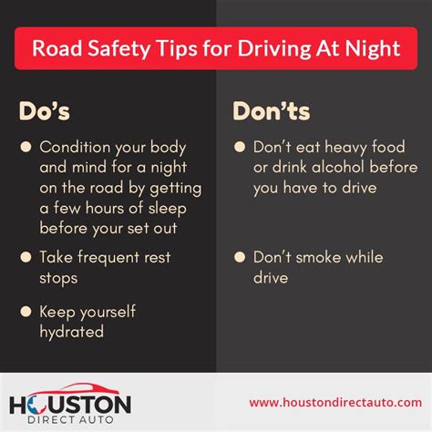 Follow these Road Safety Tips for Driving At Night. #houstondirectauto ...