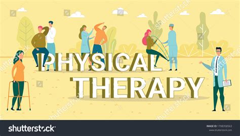 Physical Therapy Rehabilitation Doctor Nurse Doing Stock Vector ...