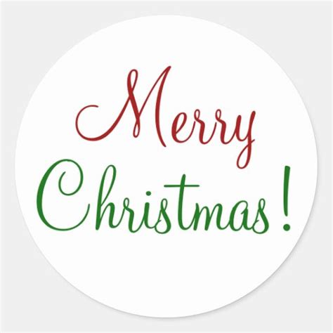 Merry Christmas Classic Round Sticker | Zazzle