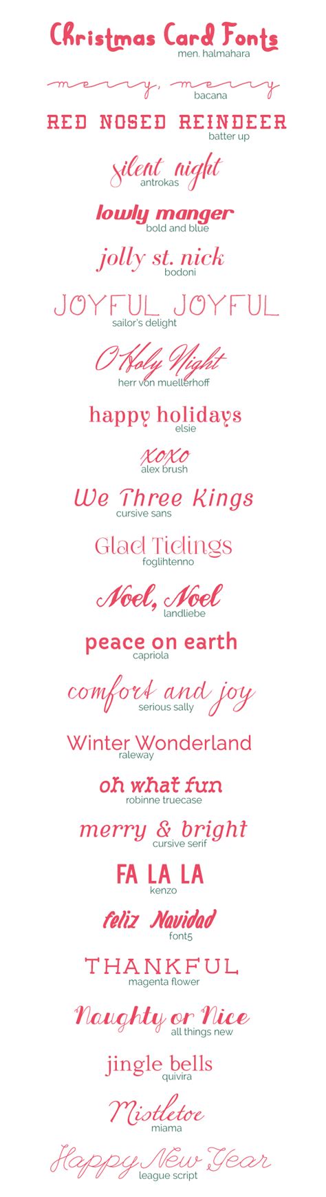 25 free christmas card fonts • A Subtle Revelry