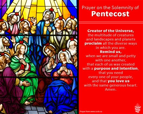 Prayer for Pentecost Sunday | Pentecost sunday, Catholic liturgical ...