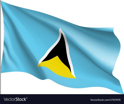 Waving flag of saint lucia Royalty Free Vector Image