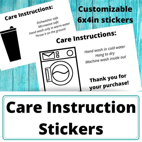 Custom Care Instruction Stickers for Packaging Masks Clothing | Etsy