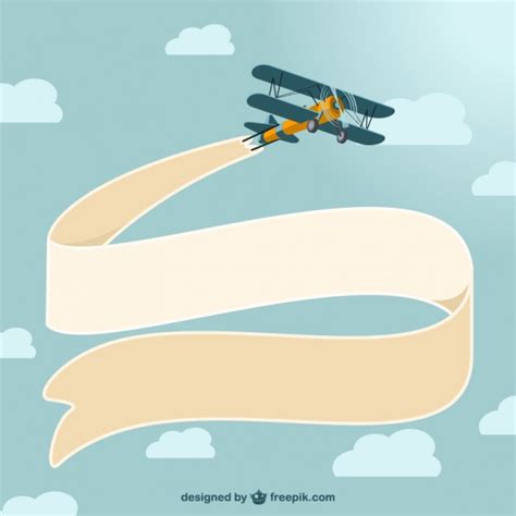 Airplane Banner Vector at GetDrawings | Free download