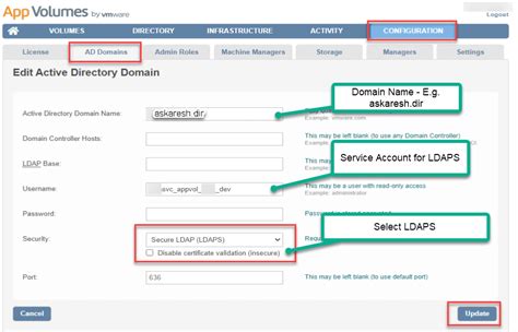 VMware App Volumes – AD Domain – LDAPS Configuration/Certificate ...