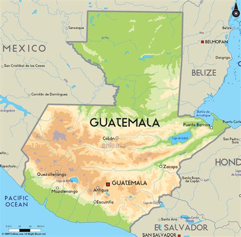 Road Map of Guatemala and Guatemala Road Maps