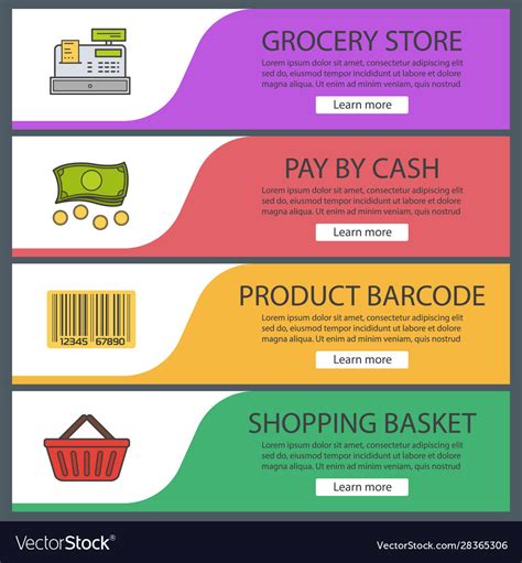 Supermarket banner templates set Royalty Free Vector Image