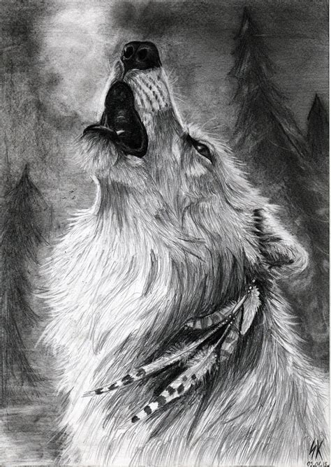 Pencil Drawing Of A Wolf Howling - bestpencildrawing