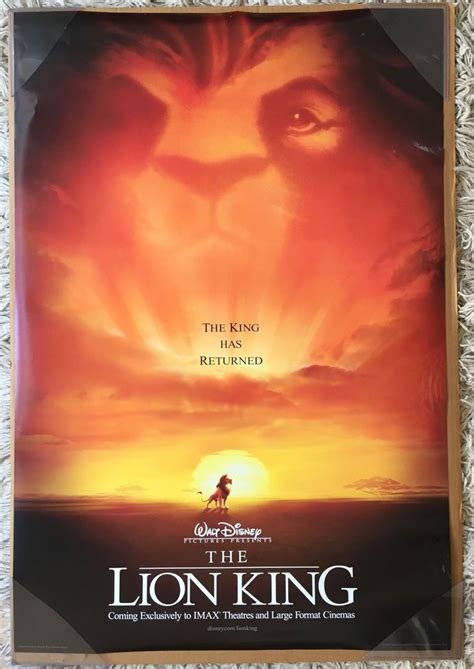 THE LION KING MOVIE POSTER 2 Sided ORIGINAL IMAX VF 27x40 MATTHEW ...