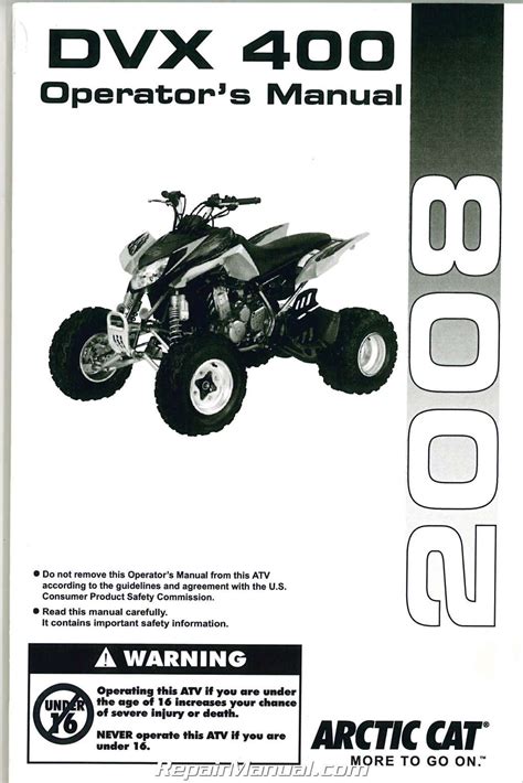 2008 Arctic Cat 400 DVX ATV Owners Manual