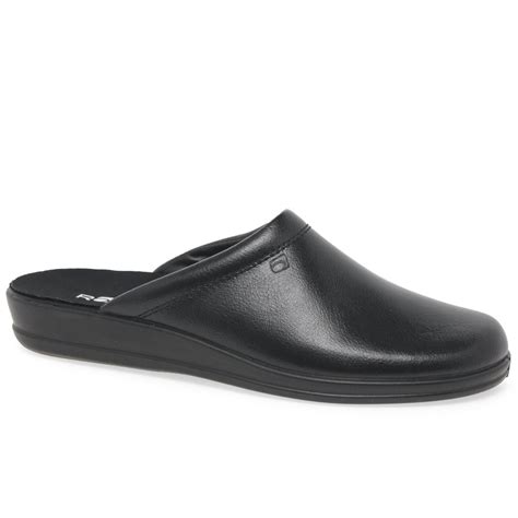 Rohde Mule Leather Slip On Mens Slippers | Charles Clinkard