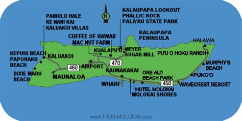 Molokai Hawaii Map and Directions