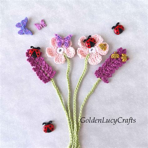 Crochet Flower Bookmarks - GoldenLucyCrafts