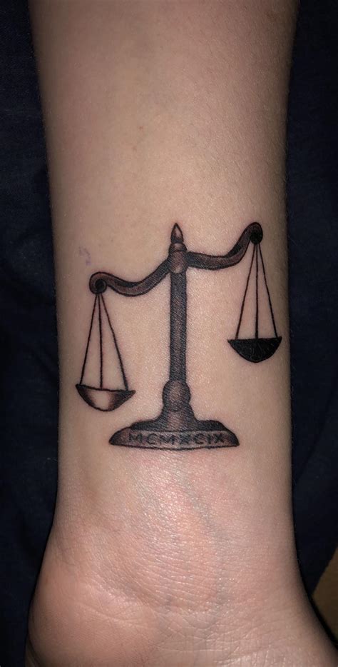 My first tattoo. Libra Scale, done by Sam at Bad Apple Custom Tattoo ...