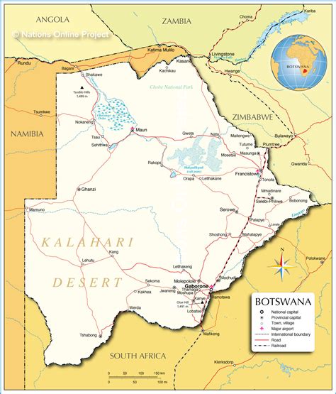 Map of Botswana - Nations Online Project