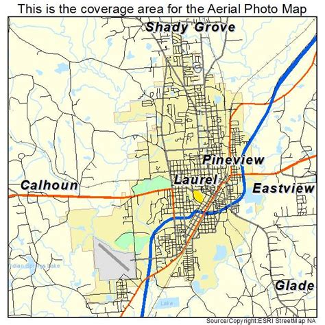 Aerial Photography Map of Laurel, MS Mississippi