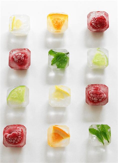 there are many different types of ice cubes with fruit on the top one ...