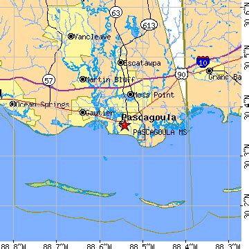 Pascagoula, Mississippi (MS) ~ population data, races, housing & economy