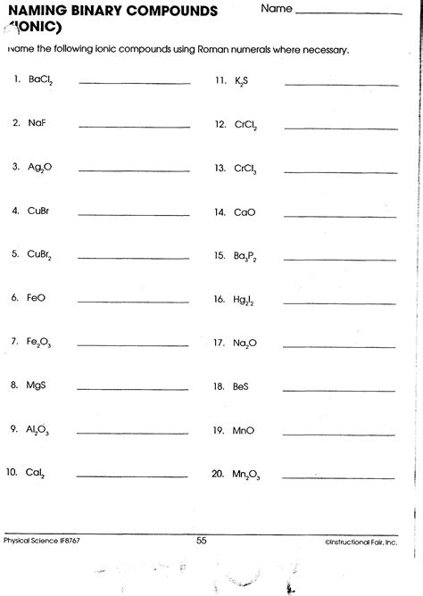 Naming Ionic And Covalent Bonds Practice