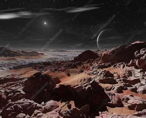 Pluto's surface, illustration - Stock Image - C054/1287 - Science Photo ...