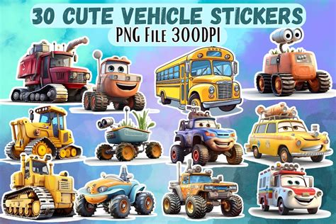 30 Cute Vehicle Stickers Png Cars PNG Cars Clipart Cars - Etsy