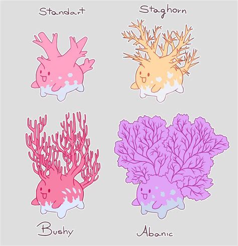 Corsola variations | Pokemon, Pokémon species, Pokemon breeds