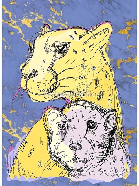 "Cheetah and Cub (drawing by ACCI)" Poster for Sale by VanyssaGraphics ...