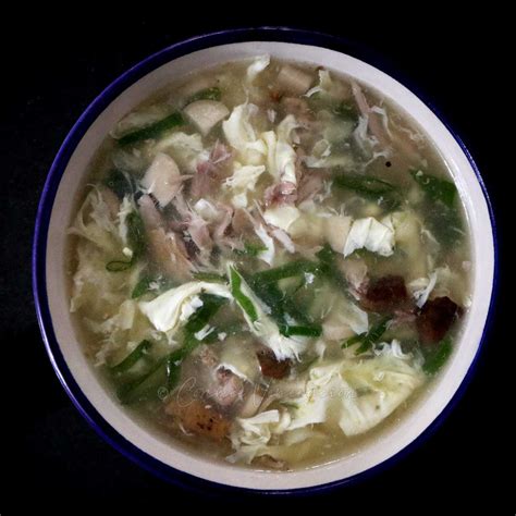 Leftover roast duck egg drop soup