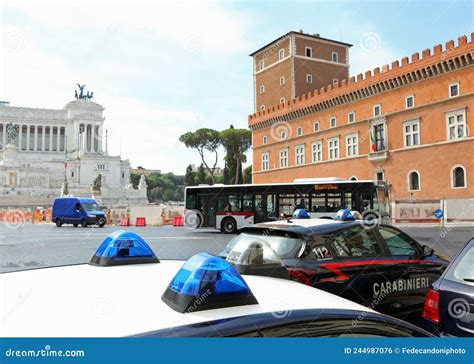 Rome, RM, Italy - August 18, 2020: Sirens of an Italian Police C ...