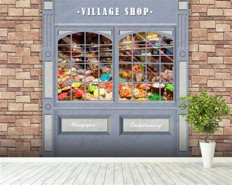 Village Shop Wallpaper Wall Mural | Wallsauce USA