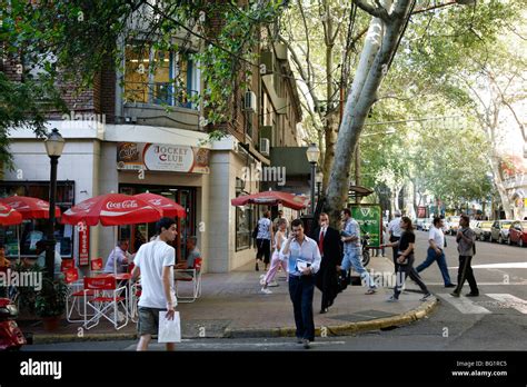 Street scene in the center of Mendoza, Argentina, South America Stock ...