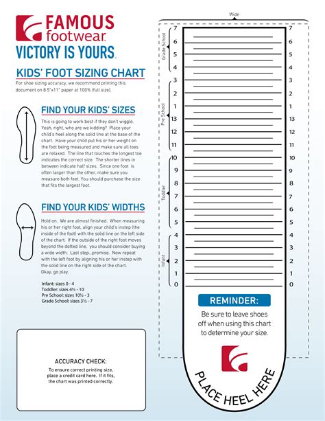 Printable Foot Measurement Chart