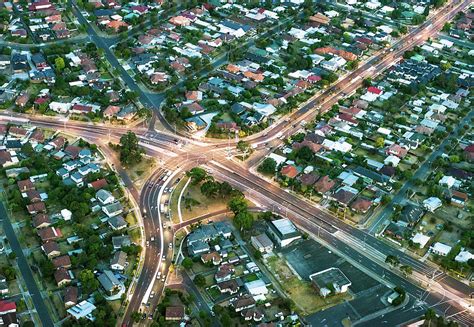 Aerial View Of Suburban Streets by Georgeclerk