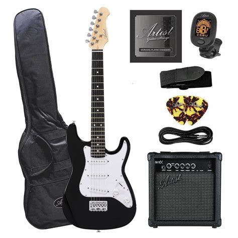 Artist MiniG Black 3/4 Size Electric Guitar Body w/ Accessories ...