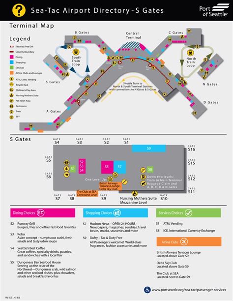 Seattle-Tacoma Airport (SEA) Terminal Maps, Shops, Restaurants, Food ...