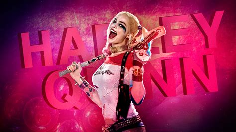 Download Margot Robbie Harley Quinn Poster Wallpaper | Wallpapers.com