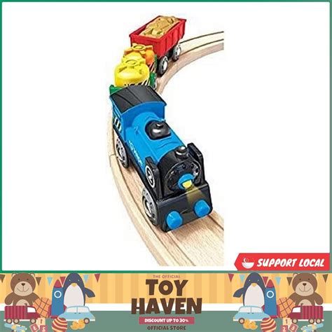 [sgstock] Hape Battery Powered Engine Set | Colorful Wooden Train Set ...